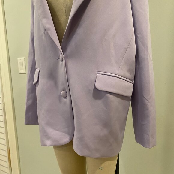 Nasty Gal Collection Shoulder Pad Tailored Longline Blazer in Lavender - Med - Picture 3 of 6